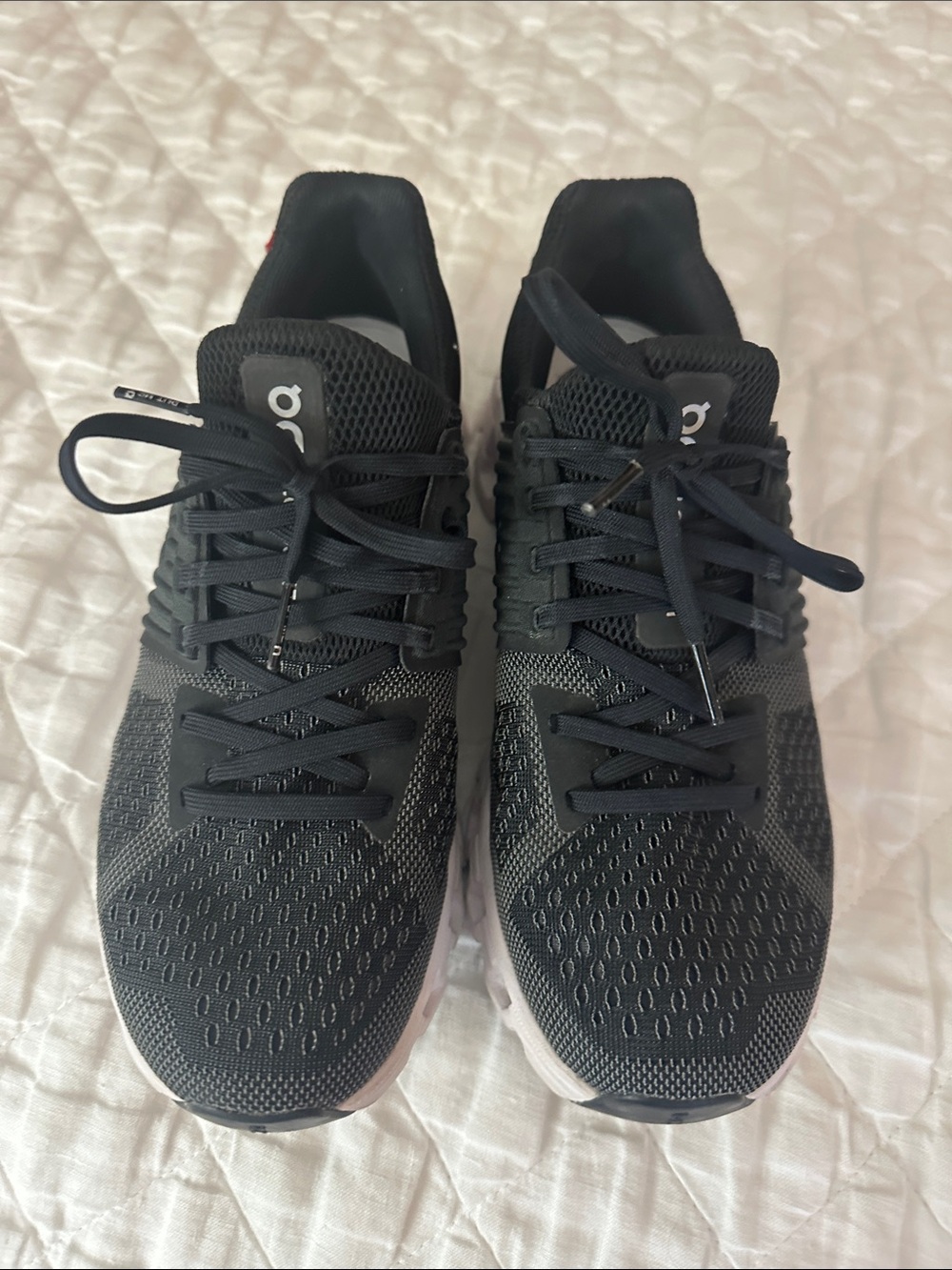 On Cloud Black Running Shoes - Black with White Soles
